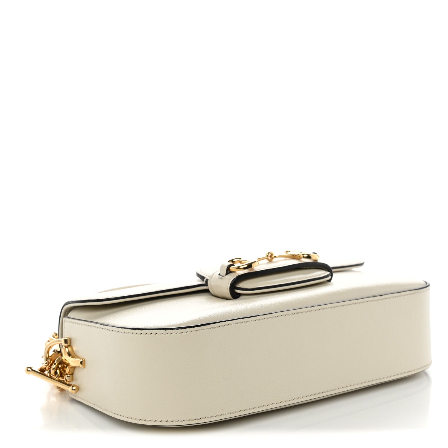 Gucci Azalea Calfskin Small Horsebit 1955 Chain Shoulder Bag Mystic White