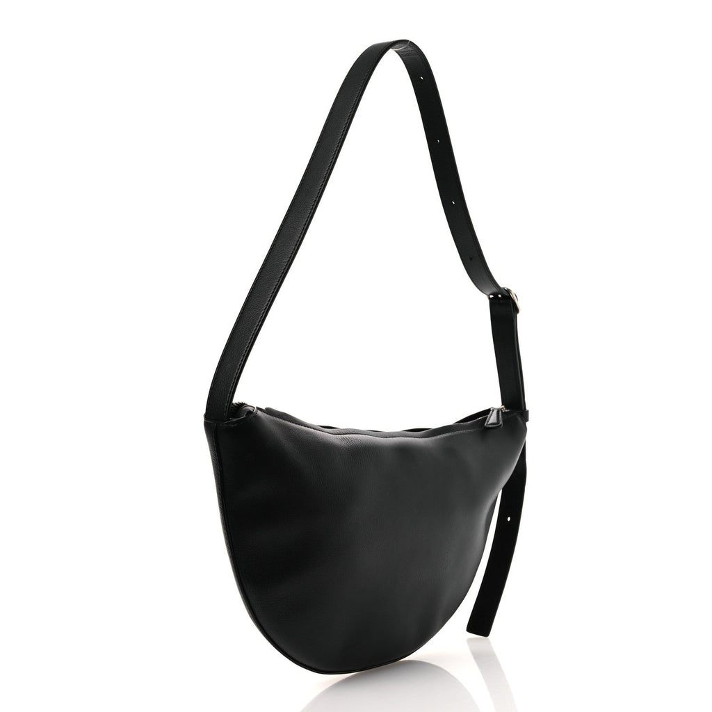 The Row Finely Grained Calfskin Jouvette Bag Black