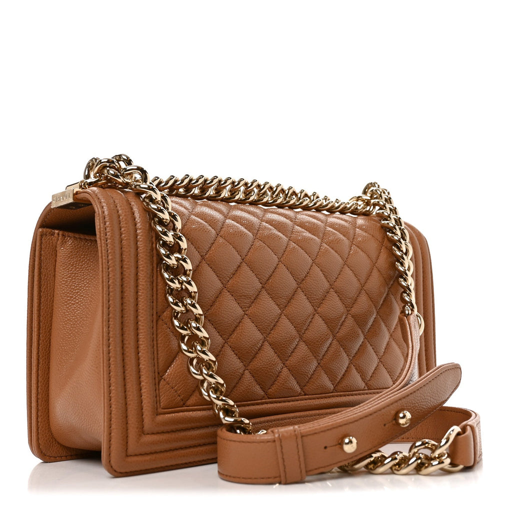 Chanel Caviar Quilted Medium Boy Flap Brown