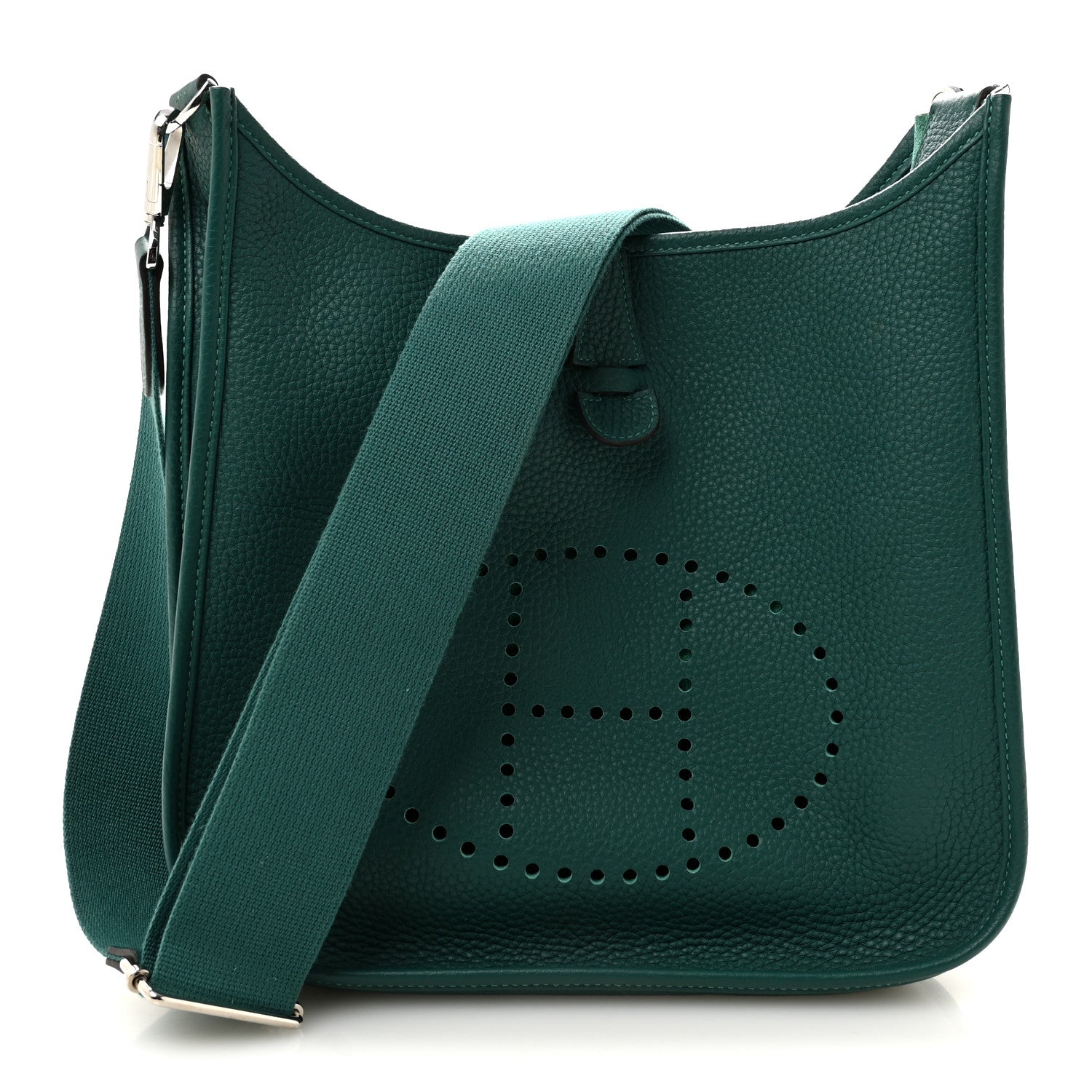 Hermès Taurillon Clemence EVELYNE III PM Malachite