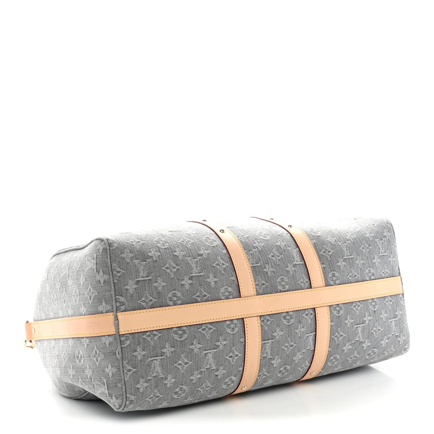 Louis Vuitton Denim Monogram Studded Keepall Bandouliere 45 Cloudy Grey