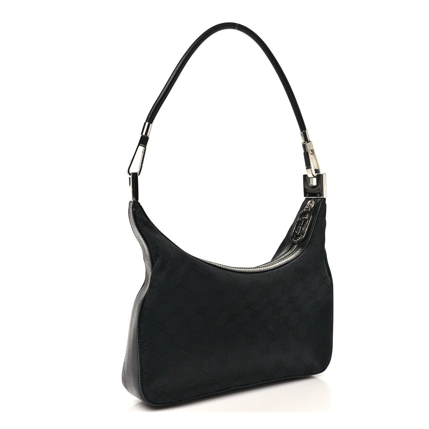 Gucci Monogram GG Clasp Hobo Black
