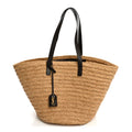 Saint Laurent Raffia Calfskin Medium Panier Tote