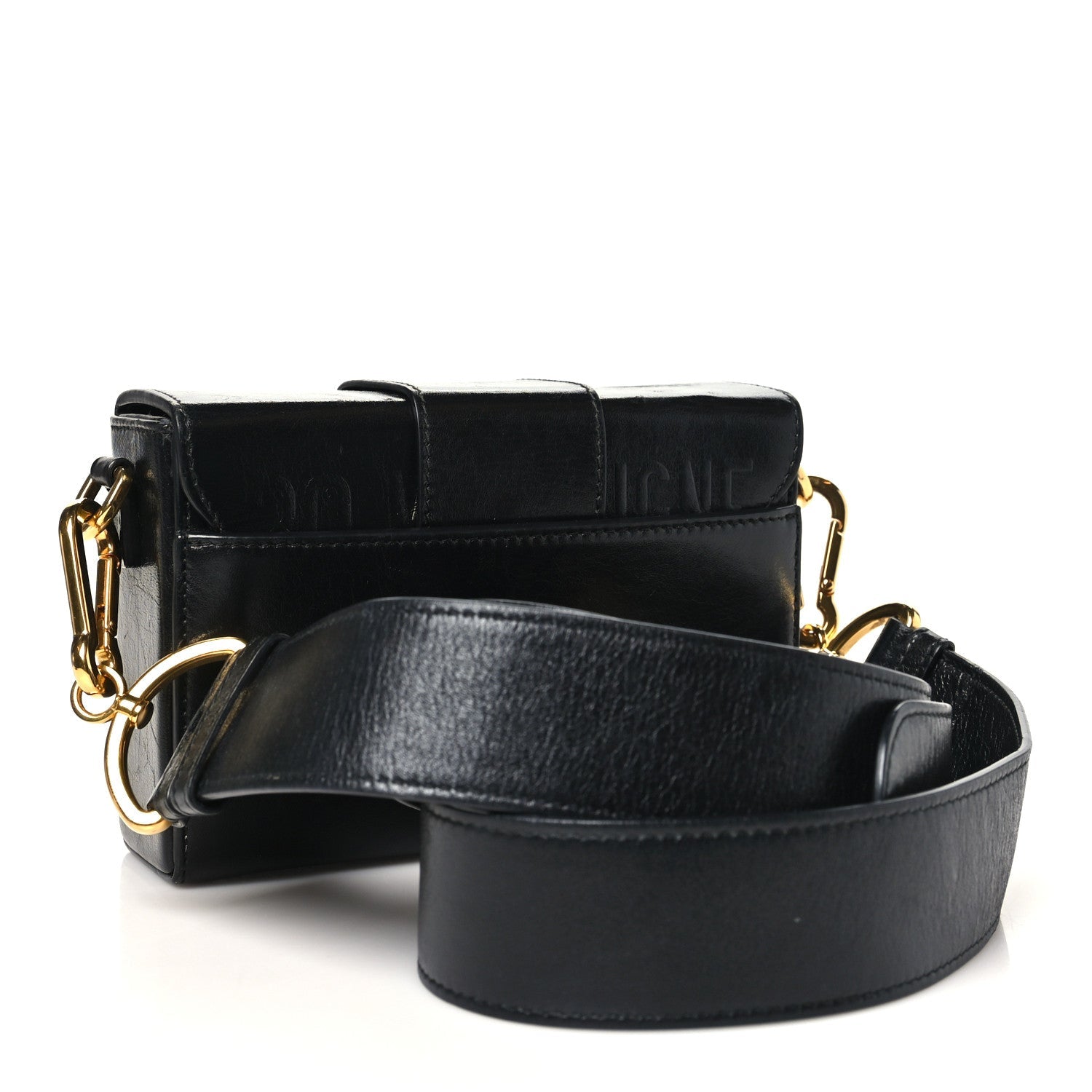 Dior Crackled Lambskin 30 Montaigne Box Bag Black