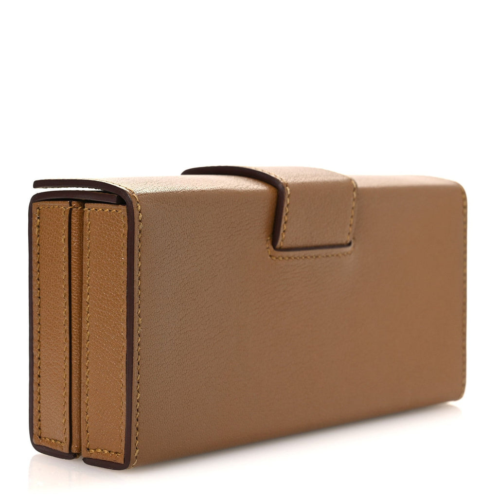 Hermès Chevre Chamkila Neo Medor Clutch Bronze Dore