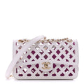 Chanel Lambskin Small Sea Through Flap White Multicolor