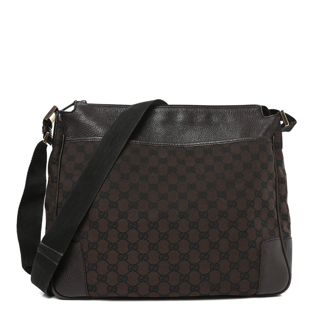 Gucci Monogram Large Messenger Bag Brown