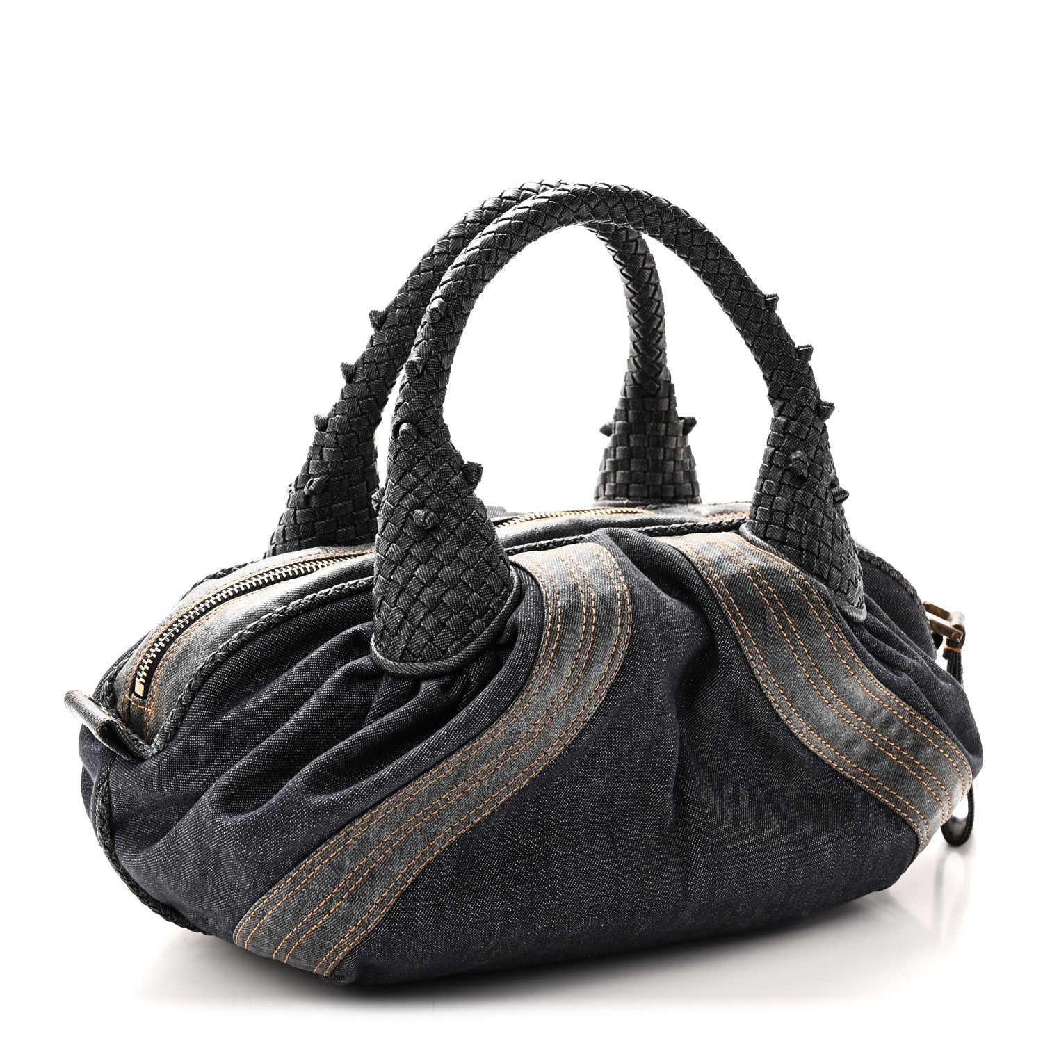 Fendi Denim Spalmati Woven Spy Bowler Blue