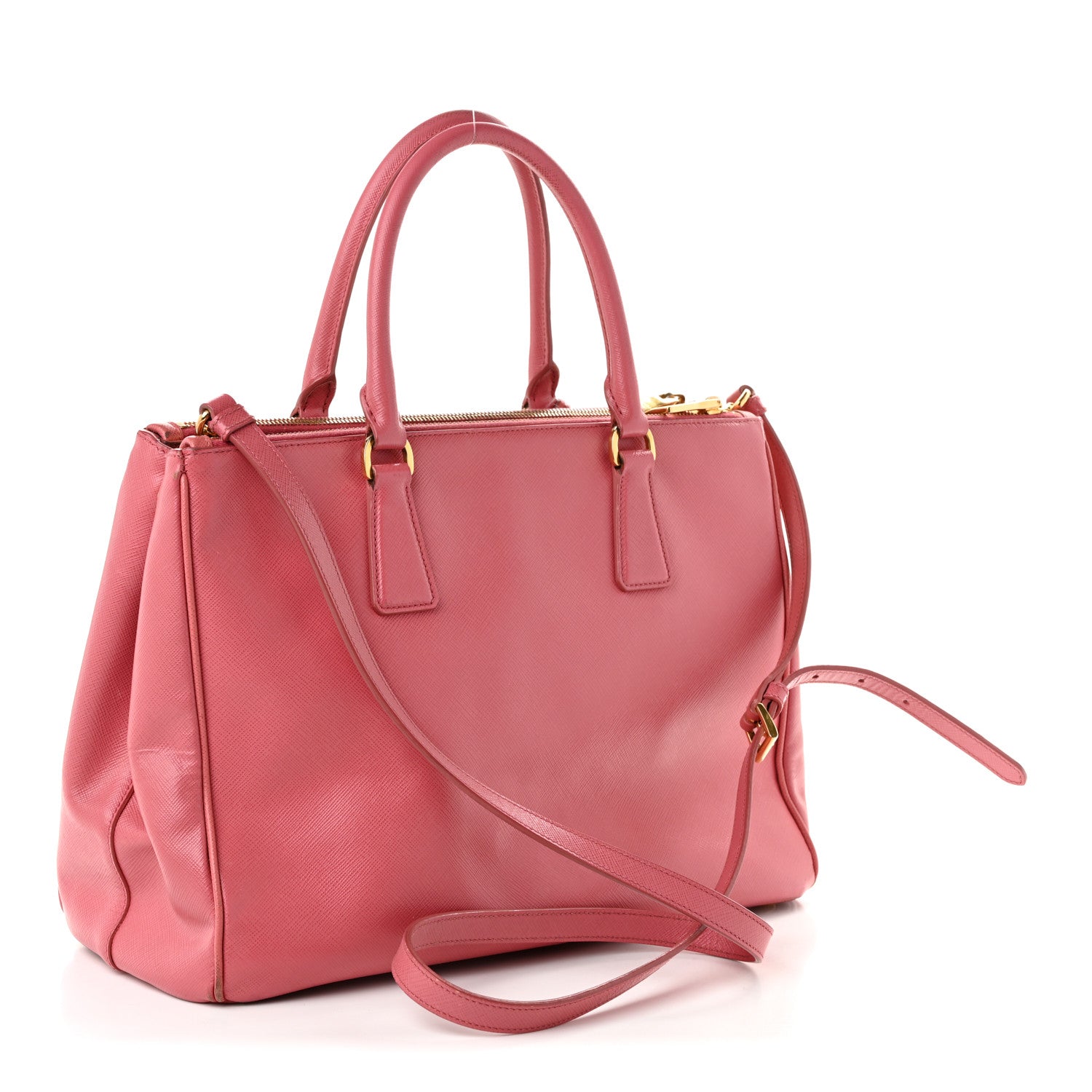 Prada Saffiano Medium Galleria Double Zip Tote Geranio