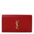 Saint Laurent Grain De Poudre Classic Monogram Cassandre Clutch New Red