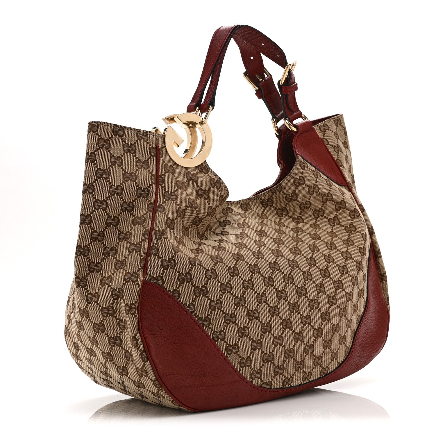 Gucci Monogram Medium Charlotte Hobo Red
