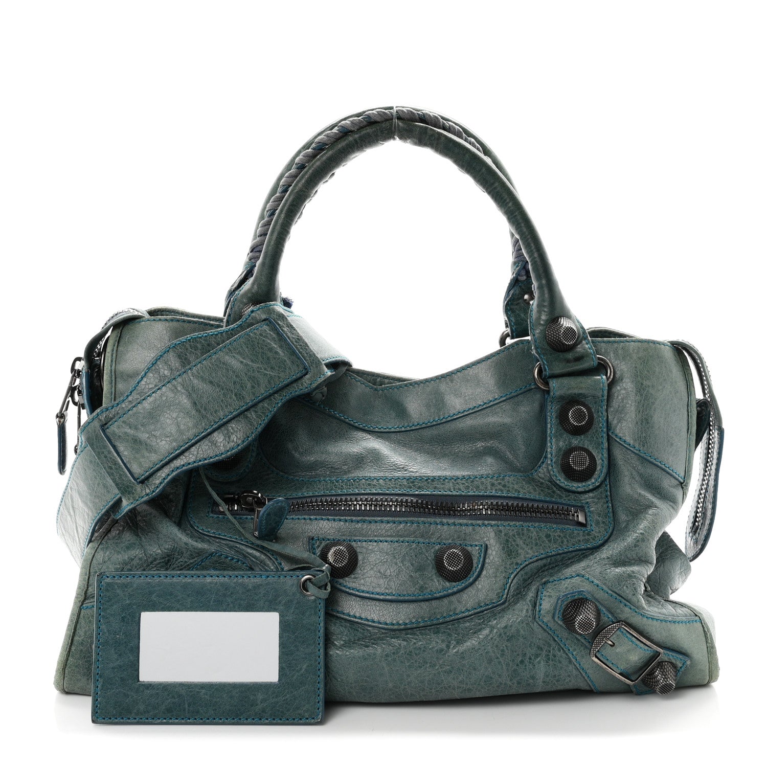 Balenciaga Chevre Giant 21 Silver Hardware City Neiman Marcus LE Bleu