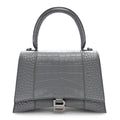 Balenciaga Medium Hourglass Top Handle Bag Grey front view
