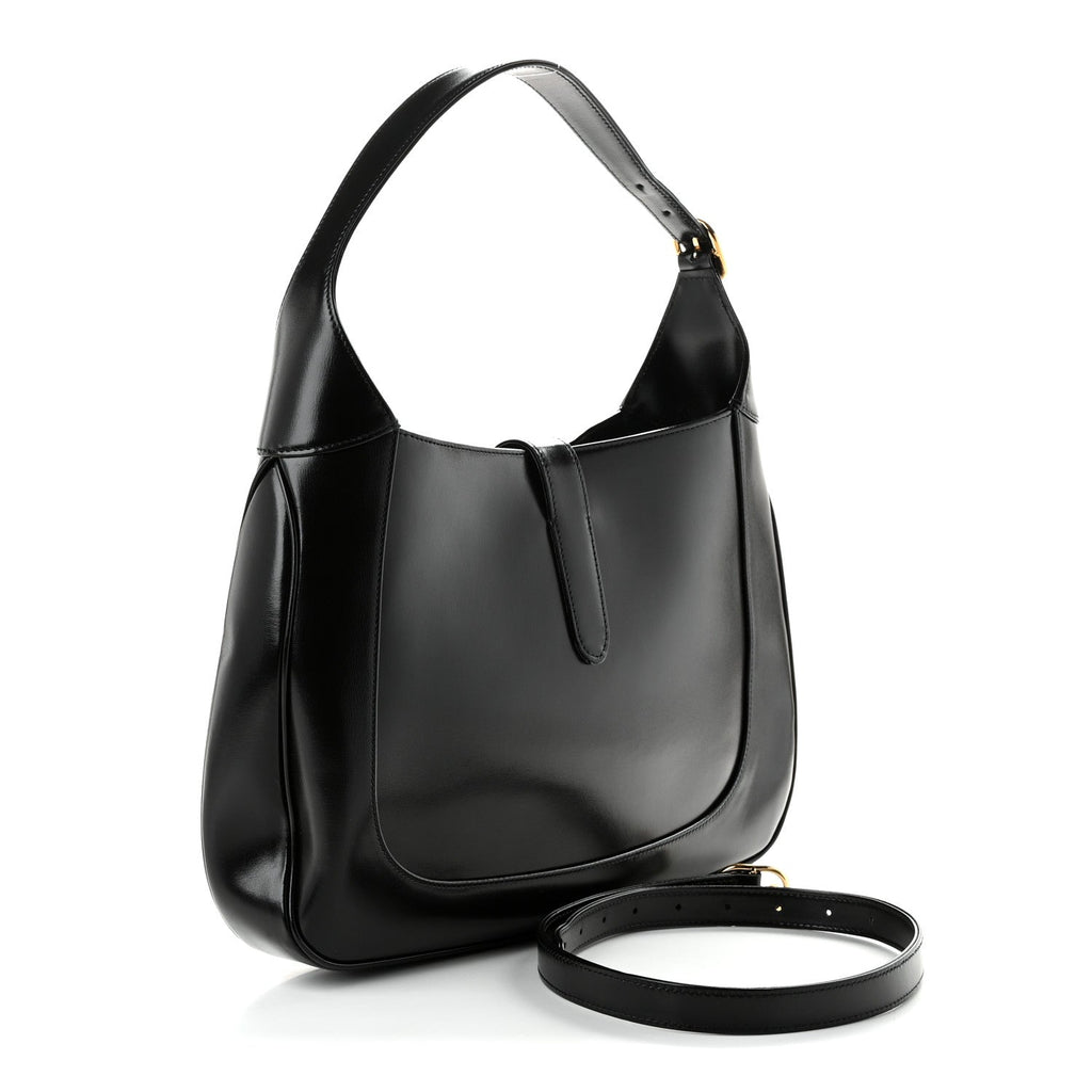 Gucci Boarded Dyana Lux Calfskin Medium Jackie 1961 Hobo Black