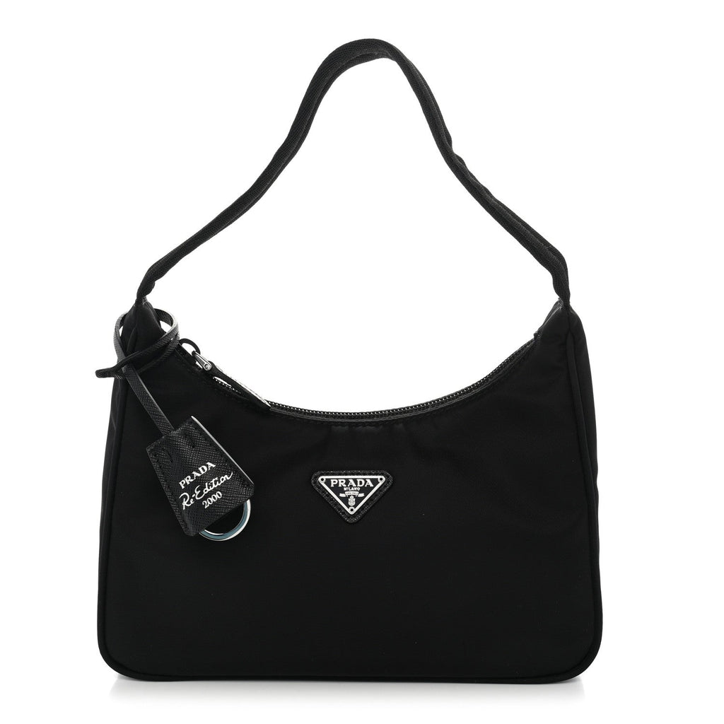 Prada Tessuto Nylon Saffiano Mini Re-Edition 2000 Bag Black
