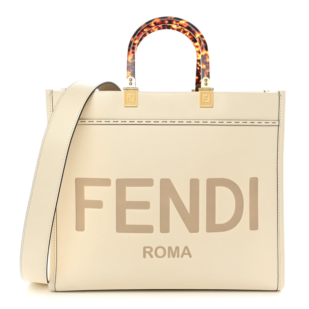 Fendi Vitello King Plexiglass Medium Fendi Sunshine Shopper Tote White Ice
