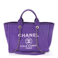 Chanel Mixed Fibers Small Deauville Tote Purple