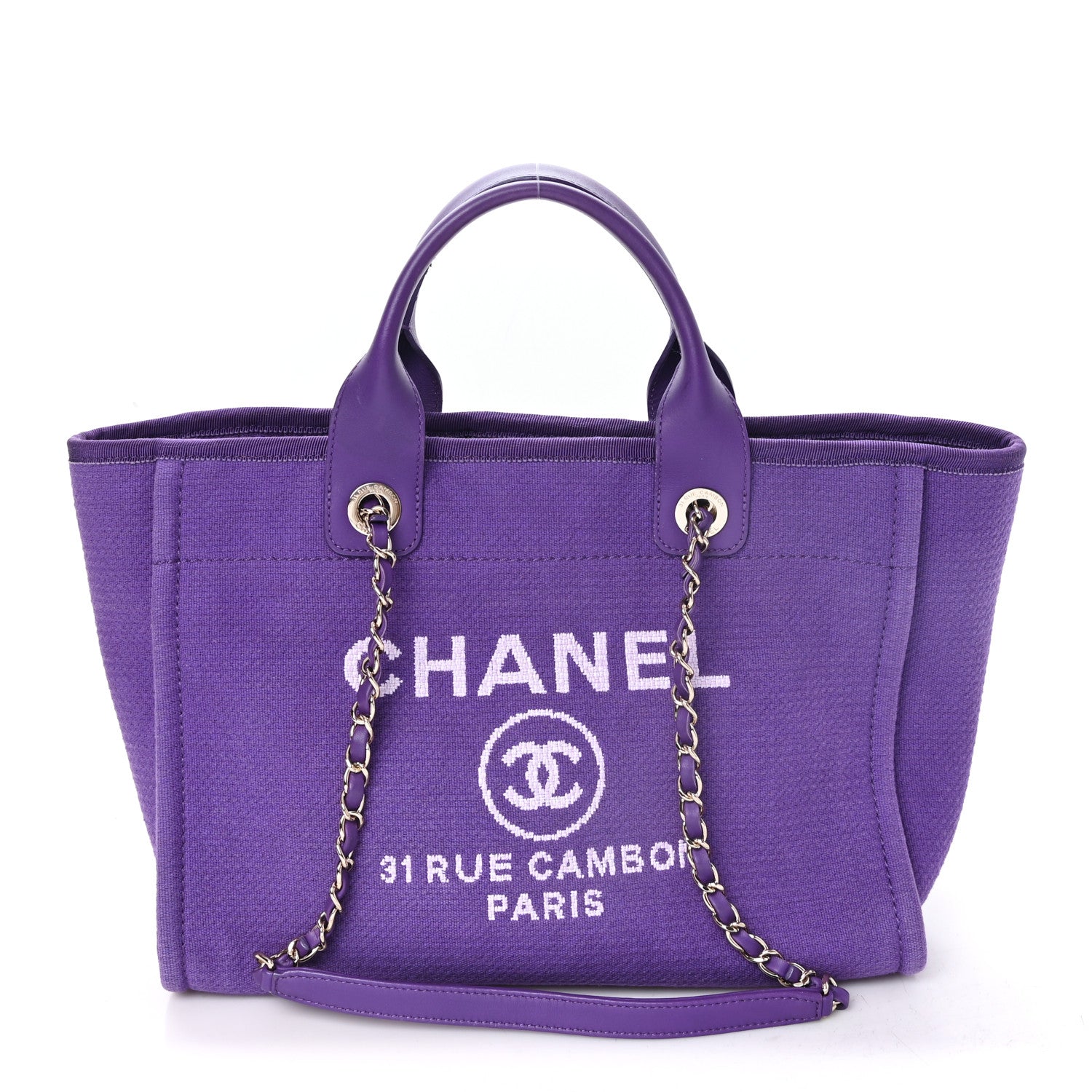 Chanel Mixed Fibers Small Deauville Tote Purple