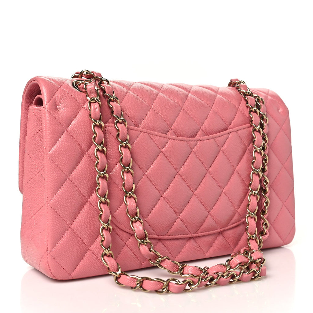 Chanel Caviar Quilted Medium Double Flap Pink