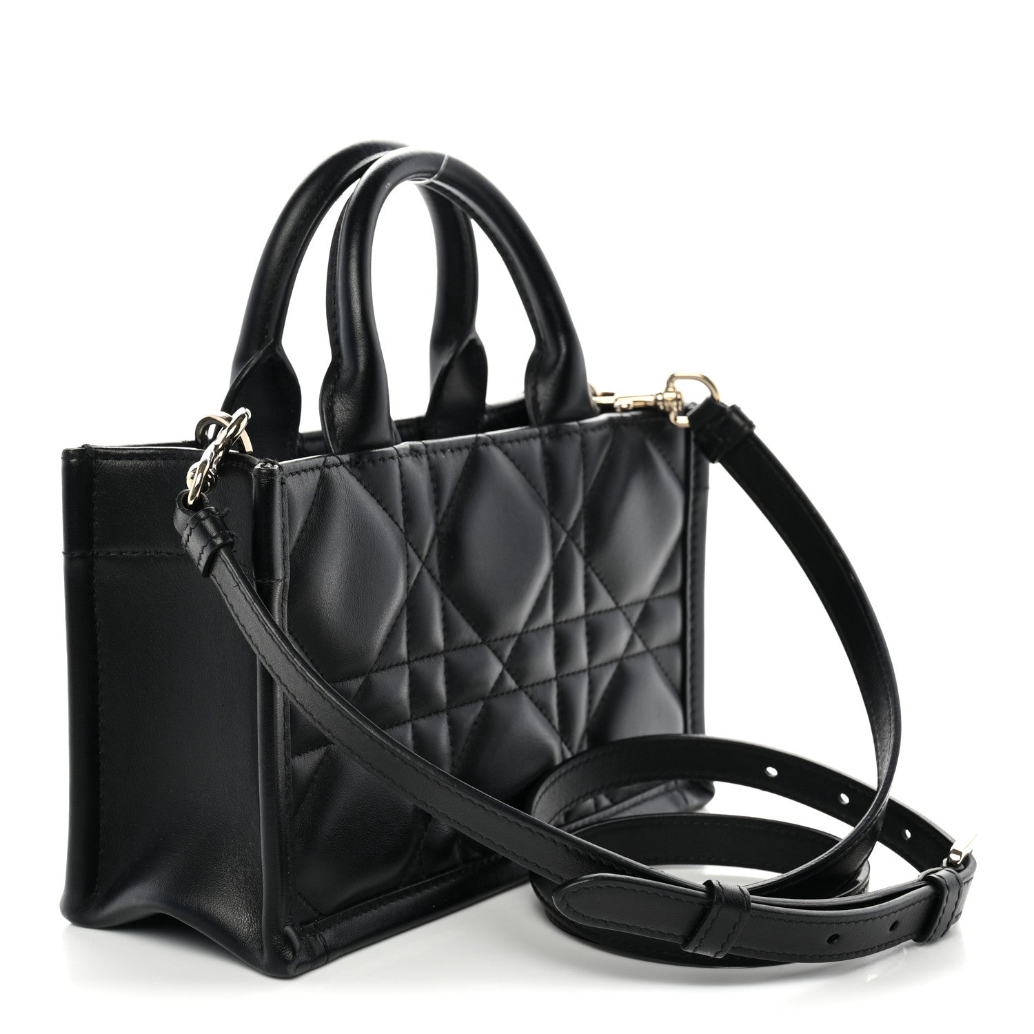 Dior Calfskin Macrocannage Mini Book Tote Black
