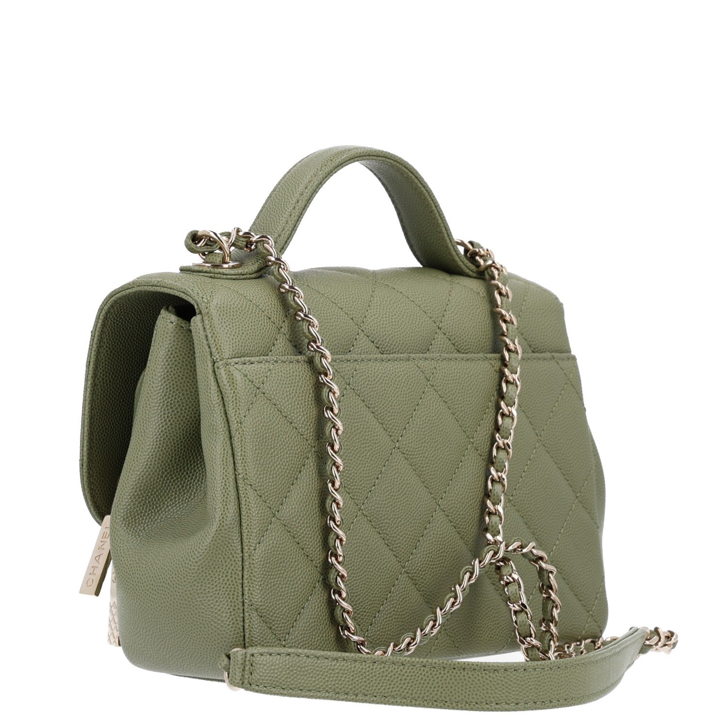 Chanel Caviar Quilted Small Business Affinity Flap Green