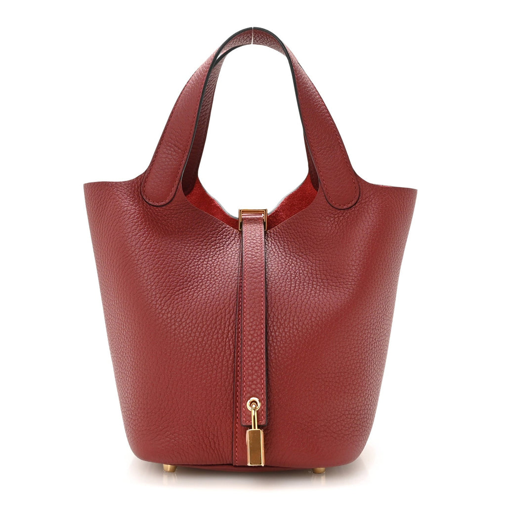 Hermès Taurillon Clemence Picotin Lock 18 PM Rouge H