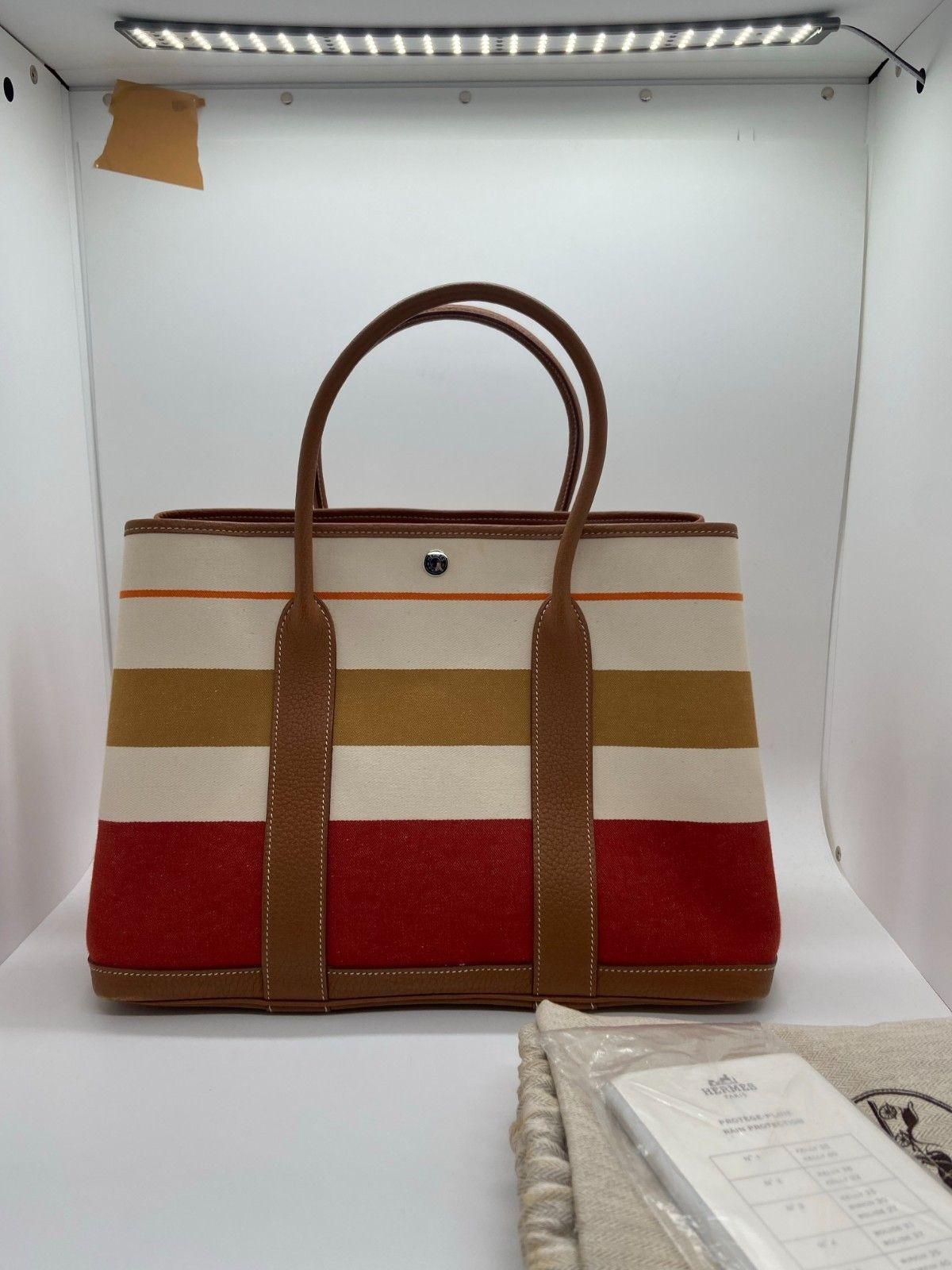 Hermès Garden Party 36 Toile Natural side view