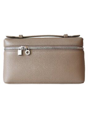 LORO PIANA WOMEN'S EXTRA POCKET L19 POUCH IN WARM MASTIC CALFSKIN